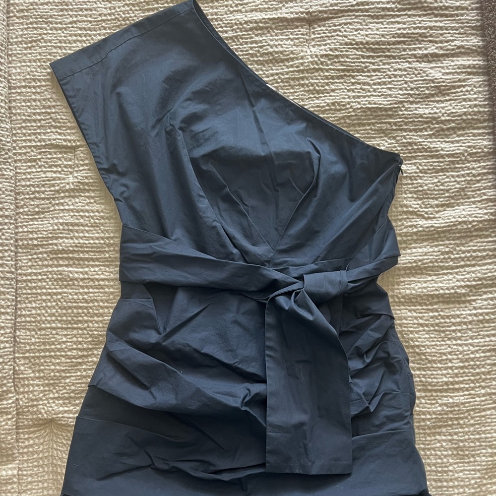 Derek Lam Navy One-Shoulder Dress